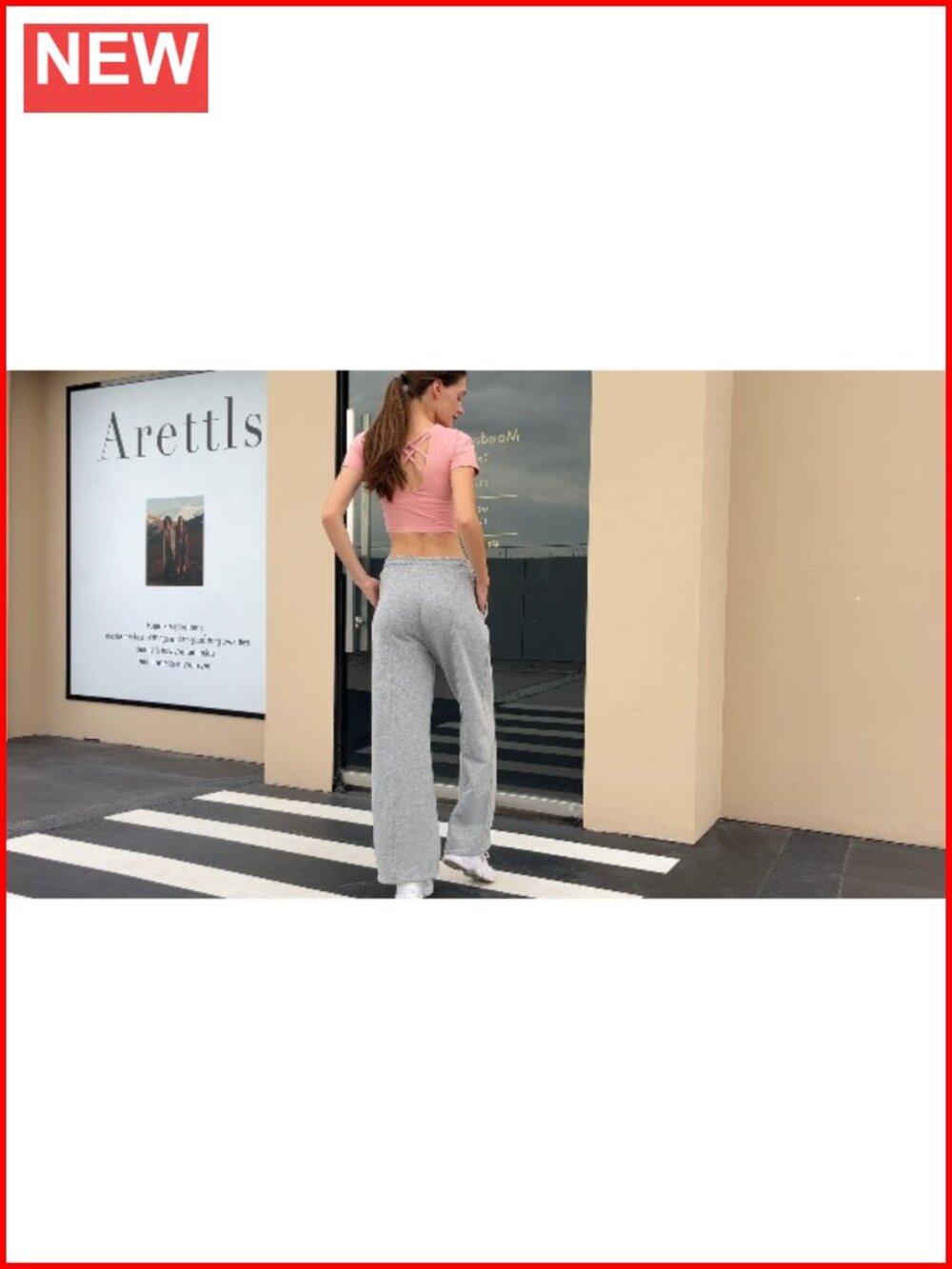 Wide Leg Sweatpants with Pockets Polyester Drawstring High Rise Active Pants - Picture 6 of 6